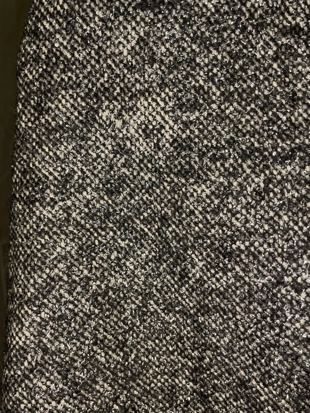J. Crew Black and White Silver Metallic Tweed Wool Alpaca Blend Pencil Skirt